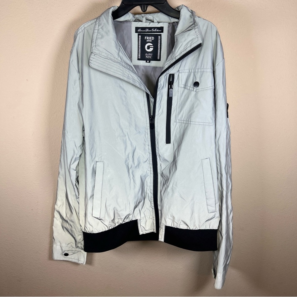 Fried Denim Silver Reflective Utility Wind Breaker Jacket Men’s Size Medium